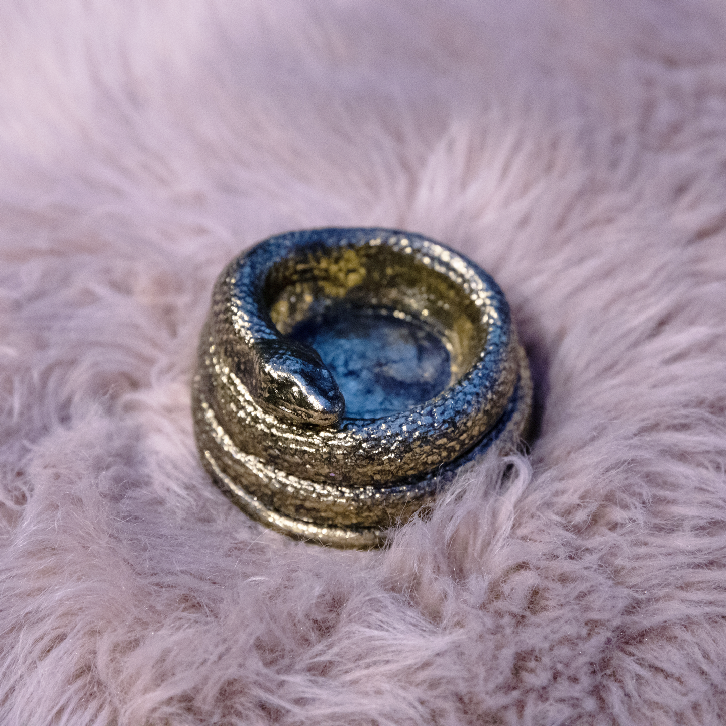 Golden Snake Trinket Dish (Tea Light Holder)