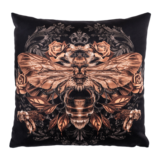 Into The Dark: Honey Bee Velvet Cushion Cover