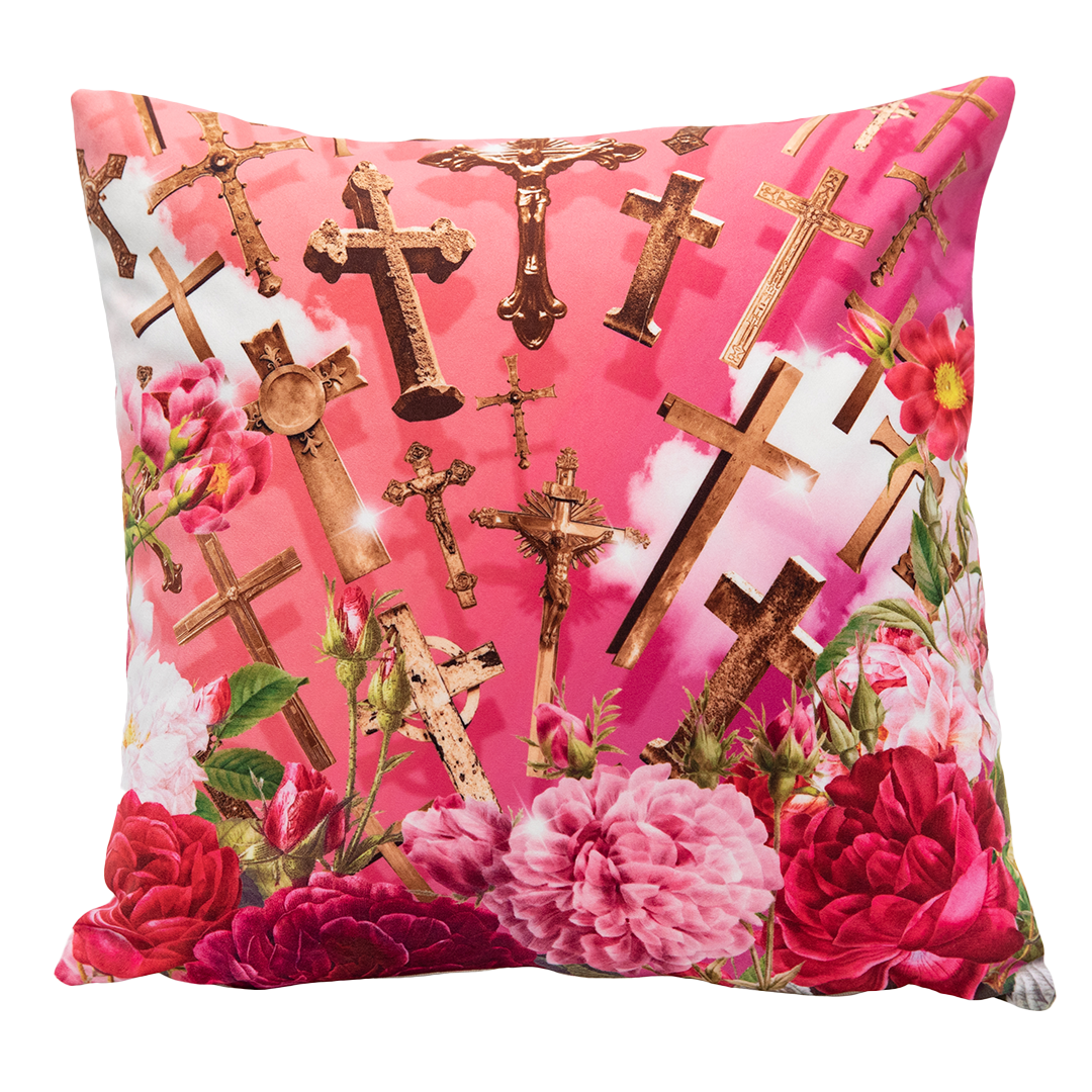 Crosses Velvet Cushion Cover