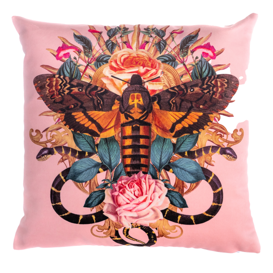 Death's head Moth Velvet Cushion Cover