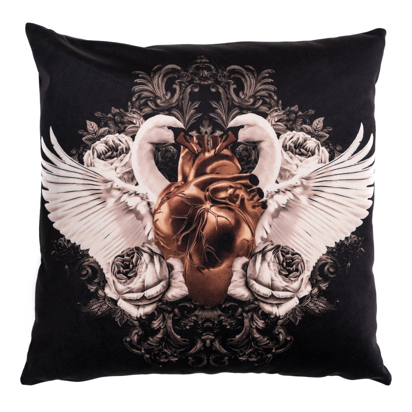 Into The Dark: Swans Velvet Cushion Cover