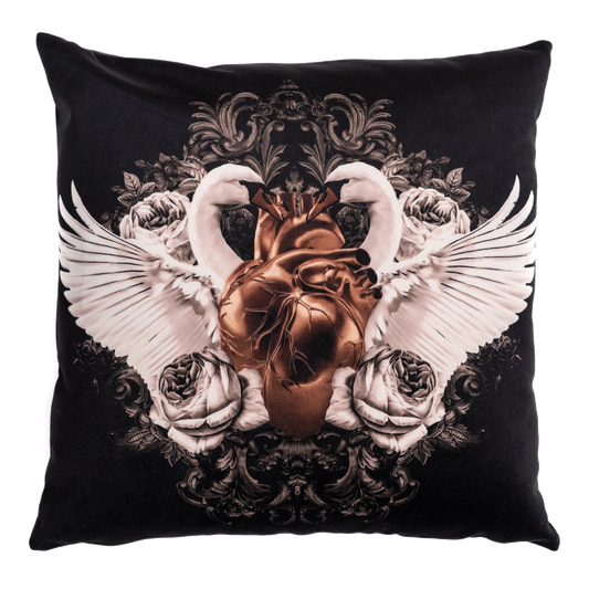 Into The Dark: Swans Velvet Cushion Cover